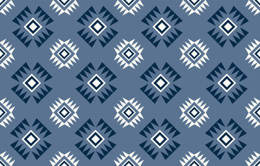 Ethnic tribal african blue background. Seamless tribal pattern, folk embroidery, tradition geometric African ornament. Traditional design for fabric, textile, print, rug, paper, carpet