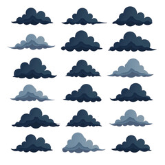 Diverse Cloud Shapes Design Set Perfect for Branding Logos Website Design and App Icons