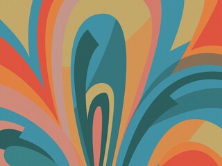 Abstract Colorful Swirls Retro Style Vector Art Illustration