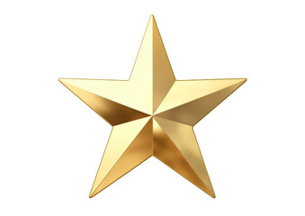 Obraz premium golden 3d christmas star isolated on white or transparent png