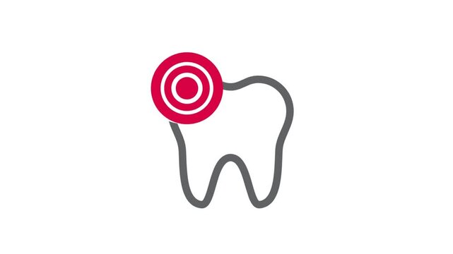 Toothache icon, bad tooth, icon, vector - video.