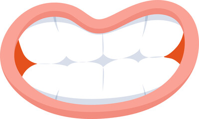 Healthy teeth with smile cartoon illustration.