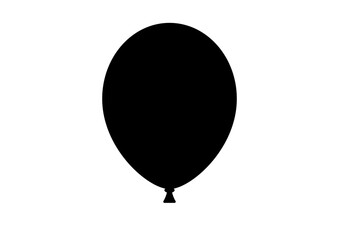 Obraz premium Black Balloon Icon for Party and Celebration Decor