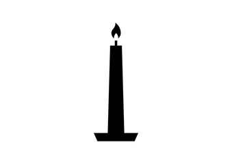 Black Candle Icon for Romantic Decor Lighting Design Element