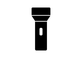 Black Flashlight Icon for Emergency Camping Light Design Tool