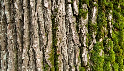 Obraz premium Tree bark with moss detail