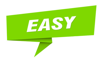easy banner. easy speech bubble, label, sticker, sign template
