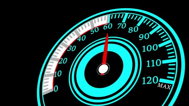 Abstract Realistic car speedometer with red speed level scale. Racing speed counter. Engine power concept template. Speed meter with red arrow and kilometers measuring scale.Car Speedometer Dashboard.