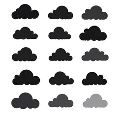 Diverse Cloud Icons Set Perfect for Web Design Branding and App Development Projects