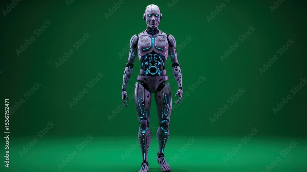 Poster futuristic humanoid robot: a 3d render of an advanced android