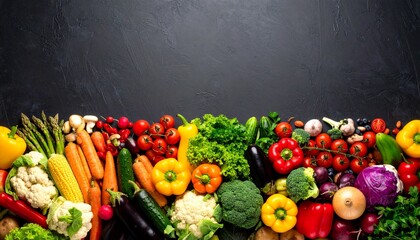 Artistic display of colorful antioxidant-rich vegetables arranged in a rainbow gradient
