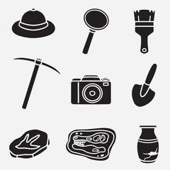 set of archeology good for icon, symbol, logo, element design, silhouette design, etc