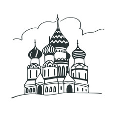 line art of Russian cathedral