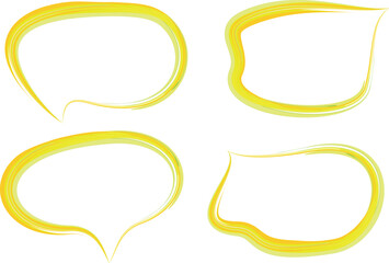 yellow colorful thick art outline speech bubbles