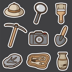 set of archeology equipment good for sticker, element design, icon, etc
