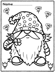 St. Patrick’s day coloring page activity for kids, fit for 8.5” x 11” inch 