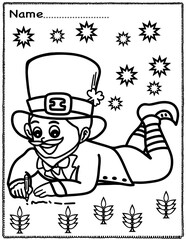 St. Patrick’s day coloring page activity for kids, fit for 8.5” x 11” inch 