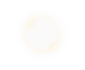 Gold, light, circle, line, festive glow form a radiant PNG ring. This vibrant sparkle with shimmer and motion creates a transparent PNG Overlay, perfect for luxury, magic, or festive abstract designs.