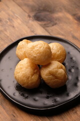 Tahu bulat is round tofu. snack made from soybeans. Indonesian food.