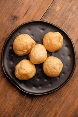 Tahu bulat is round tofu. snack made from soybeans. Indonesian food.
