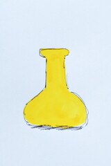 Abstract Yellow Vase Illustration