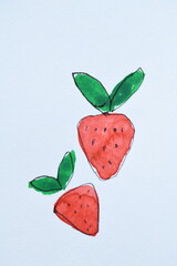 Watercolor Strawberry Illustration