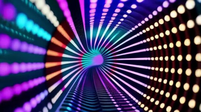 Abstract tunnel of metrics narrowing ahead
