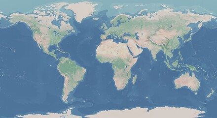 A Detailed World Map: Continents, Oceans, and Global Geography