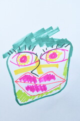 Colorful Abstract Face Drawing