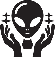 Minimalist Silhouette of Alien - Vector of Alien - Alien Illustration.