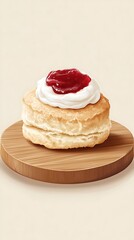 Scone with cream and jam