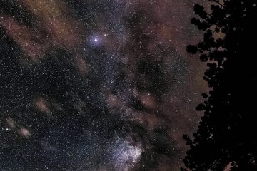 Abstract bright white stars running across the night sky