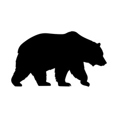 Fototapeta premium Minimalist Black Bear Silhouette on White Background. 