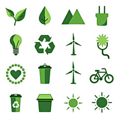 vector set of recycling icons