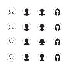 business people icons set