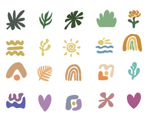 Abstract Nature and Boho Aesthetic Icons
