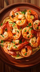 Fototapeta premium Shrimp dish on plate
