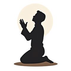 silhouette of a man praying