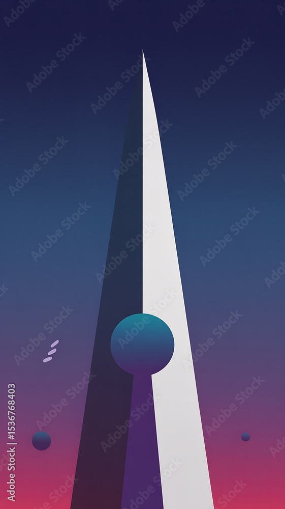 Poster abstract digital art with geometric shapes and gradient background for modern design trends