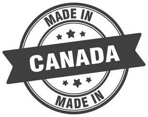 Made in Canada round sign. Made in Canada stamp.