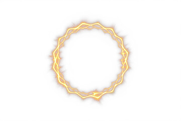 Shine, frame, circle, neon, round form a brilliant PNG sphere. Glowing gold ring lightning radiates power and movement, creating a transparent PNG Overlay for futuristic night or club-style design.