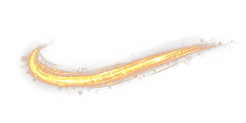 Light, line, curve, effect, gold motion form a glowing PNG swirl. Shiny wave sparkles with energy, shimmer, and gold, creating a transparent PNG Overlay for vibrant abstract luxury design.