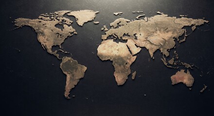 Global Perspective: A World Map in Bronze