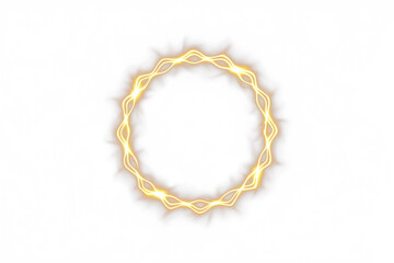 Gold, lightning, bolt, circle, and round energy twist into a glowing PNG. This intense plasma spark forms a transparent PNG Overlay, ideal for digital neon art, frame, storms, abstract power designs.