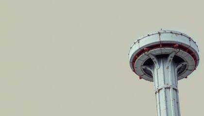 Iconic Tower Structure Reaching Towards the Sky in an Urban Landscape with Clear Background