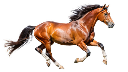  horse standing and galloping with isolated on white background PNG,AI GENERATED