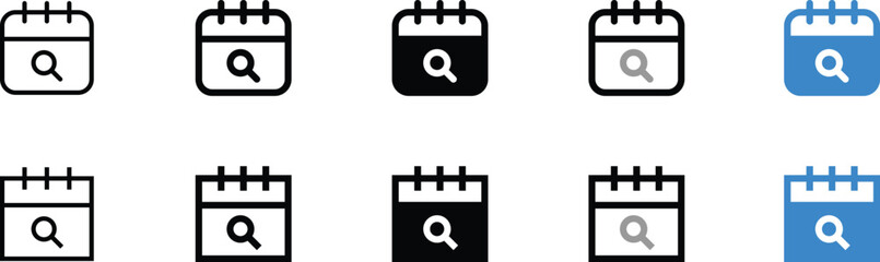 Set of Calendar Icons with Search Functionality