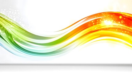 Naklejka premium Abstract Colorful Waves Background Design with Bright Gradient and Sparkling Lights