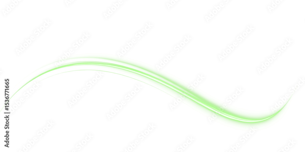 Fototapete green, bright, art, wave, flow swirl into a smooth abstract png. dynamic shape with elegant curves a