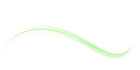 Green, bright, art, wave, flow swirl into a smooth abstract PNG. Dynamic shape with elegant curves and gradient style creates a transparent PNG Overlay for modern business or tech design.